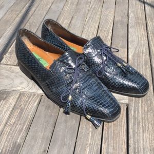 Giorgio Brutini Blue Snakeskin Dress Shoes Size 12